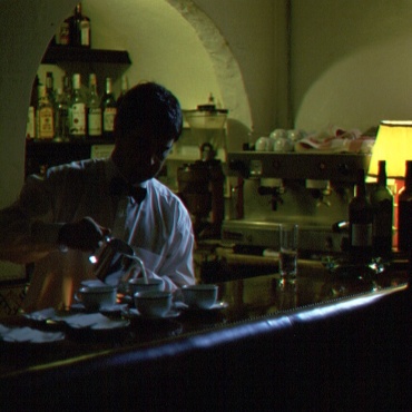Cafe in der Festung von Obidos