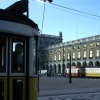 Lissabon, Strassenbahnen am Praça do Comércio